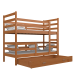 Letto a castello in legno massello Jack 180x80 cm