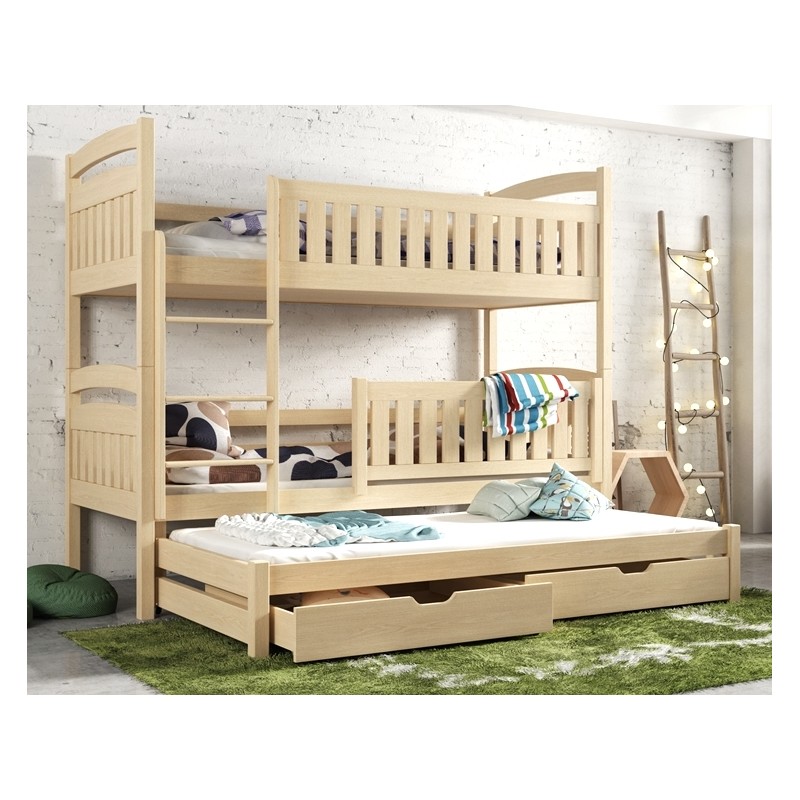Letto a castello estraibile 3 posti Beatriz 200x90 cm Letti a caste... Letto a castello estraibile 3 posti Beatriz 200x90 cm Letti a caste...