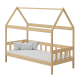 Letto singolo bambino in legno di pino massello Casetta 180x80 cm