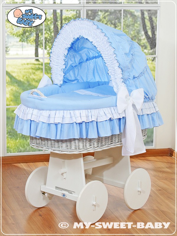 Blu Cesta in vimini per neonati Baby Elegance 